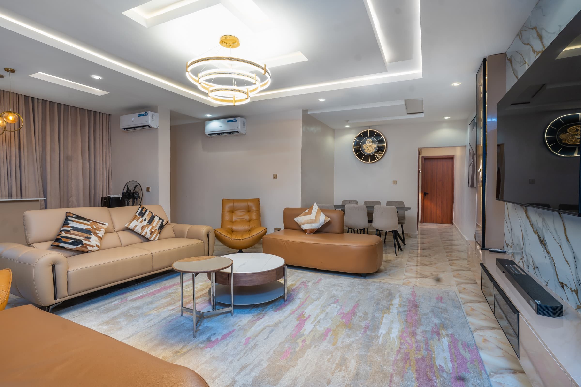Living and dining area at Yordson Apartments